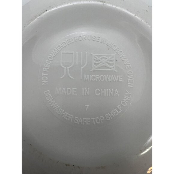 Set Of 5 Melamine Bowls 6.75" Diameter Aqua Interior White Exterior Unbranded - Picture 5 of 6